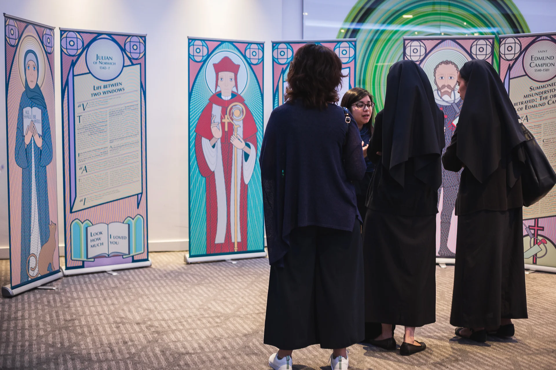 A wide view of the Holy Unexpected exhibition installation