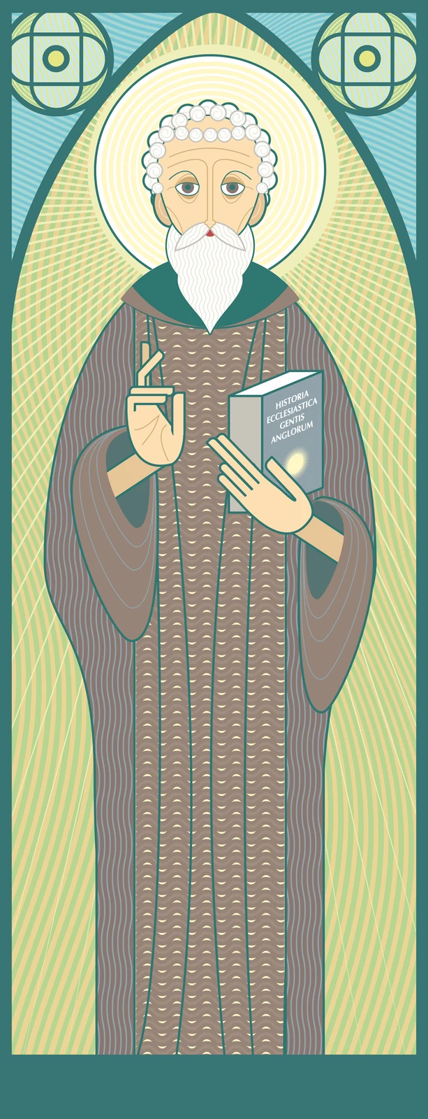 Illustrated portrait of Saint Bede the Venerable