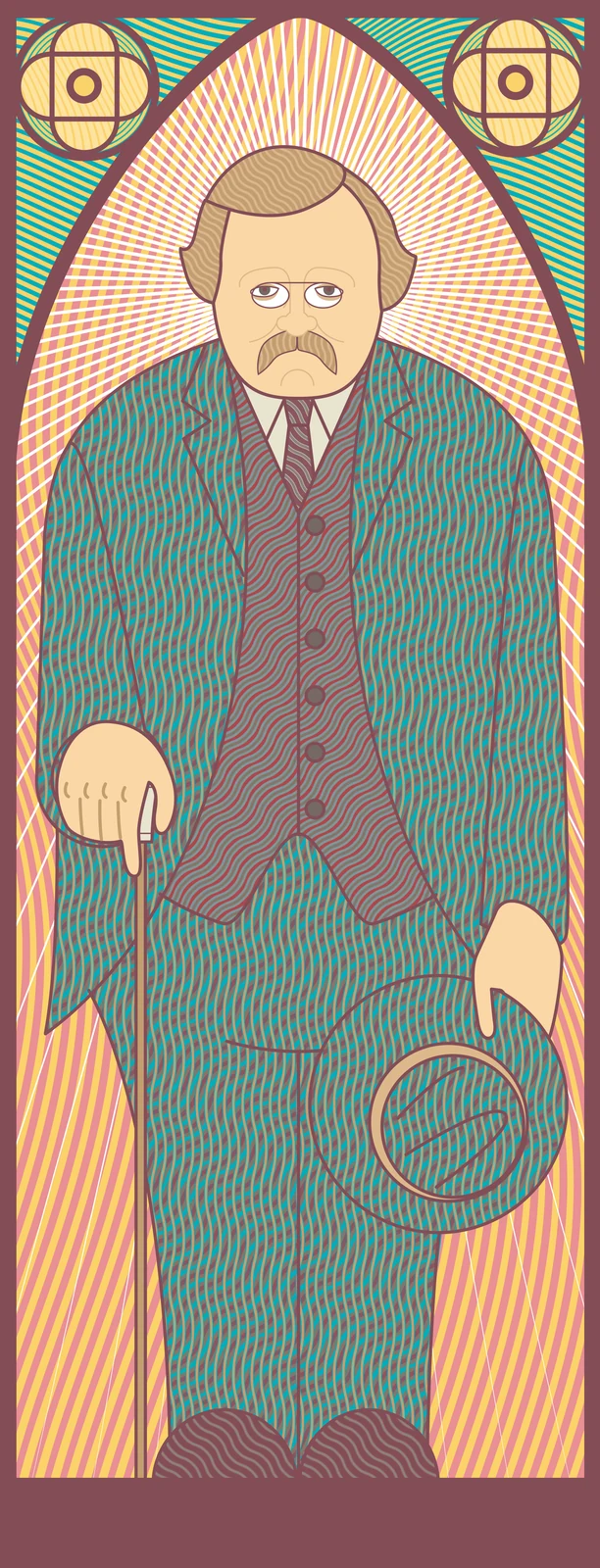 Illustrated portrait of Gilbert Keith Chesterton